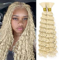 DD Hair Bulk Hair For Braiding Water Wave Platinum Blonde 613 - 100% Human Hair