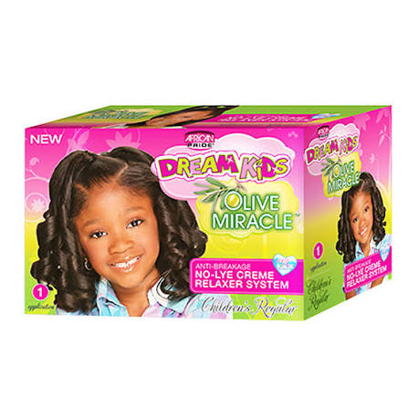 African Pride Dream Kids Olive Miracle Anti-Breakage No-Lye Creme Relaxer System Regular