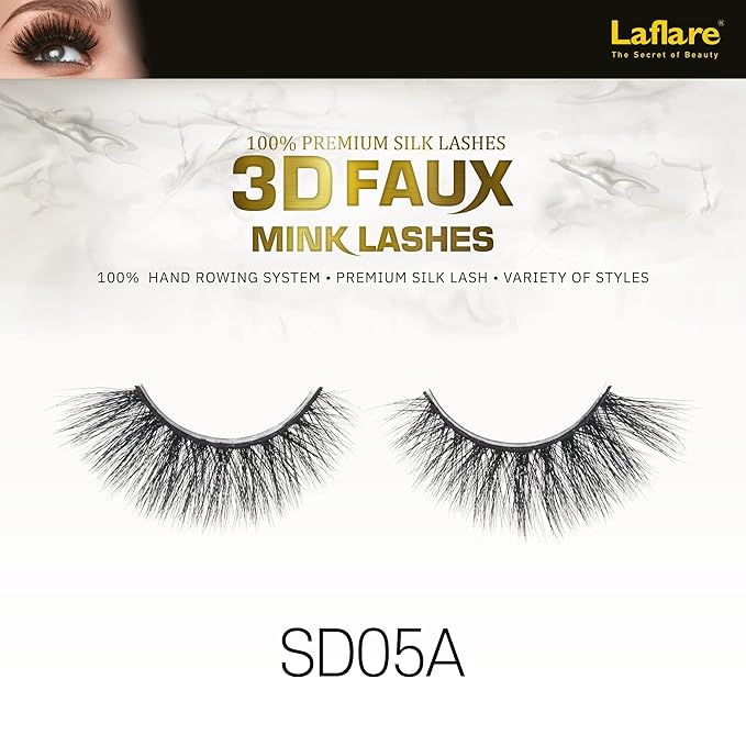 Laflare 3D Faux Mink 100% Premium Silk Eye Lashes
