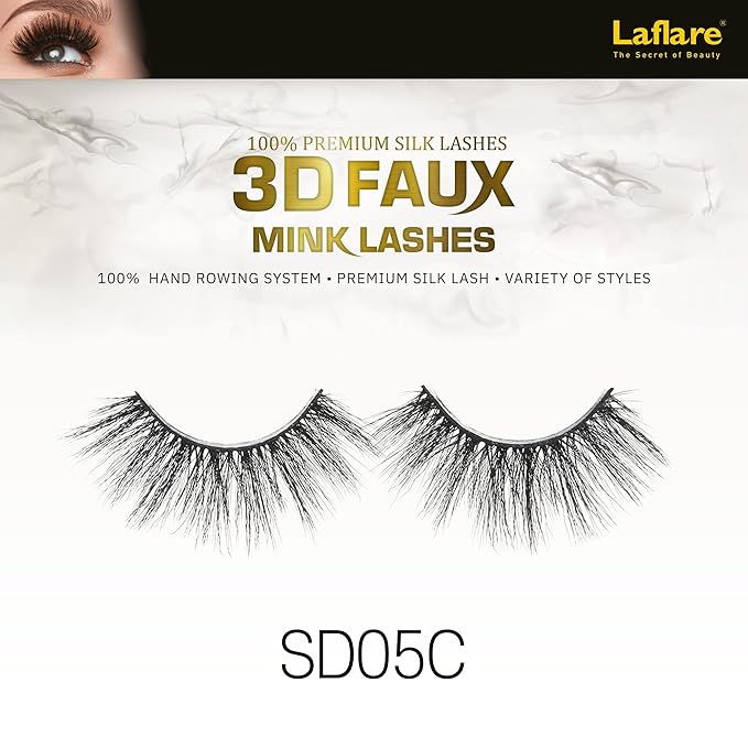 Laflare 3D Faux Mink 100% Premium Silk Eye Lashes