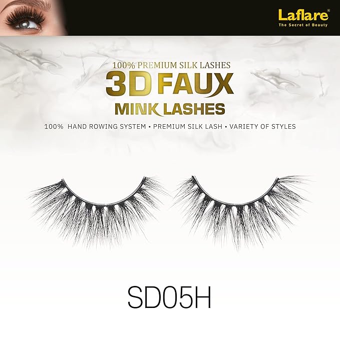 Laflare 3D Faux Mink 100% Premium Silk Eye Lashes