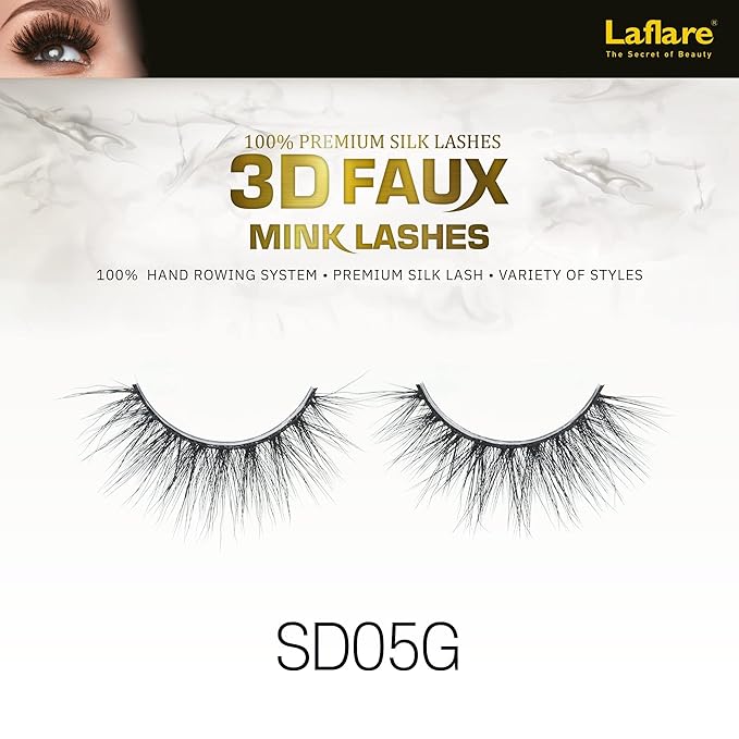 Laflare 3D Faux Mink 100% Premium Silk Eye Lashes