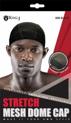 King J Stretch Mesh Dome Cap 038 Black
